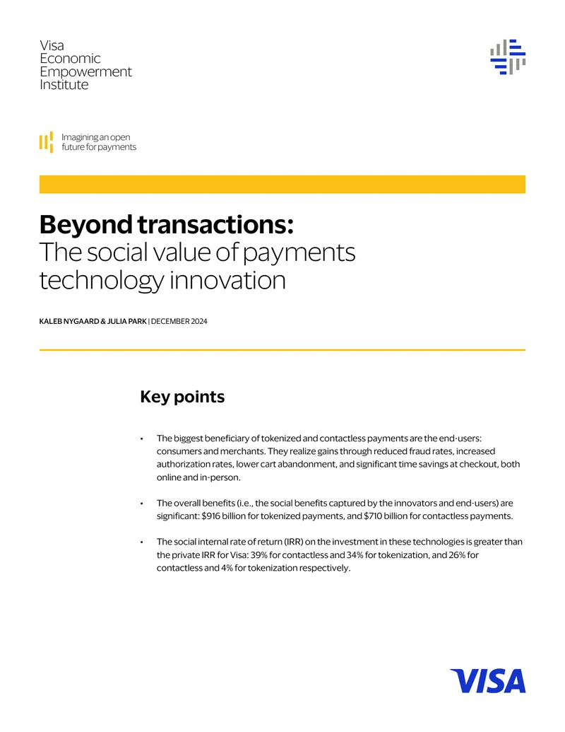 Social Value of Payments Technology Innovation