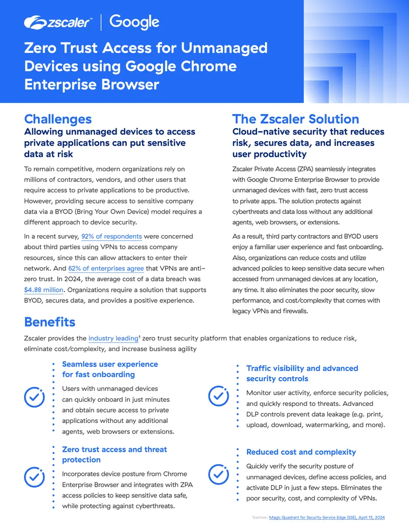 Zero Trust Access for Unmanaged Devices