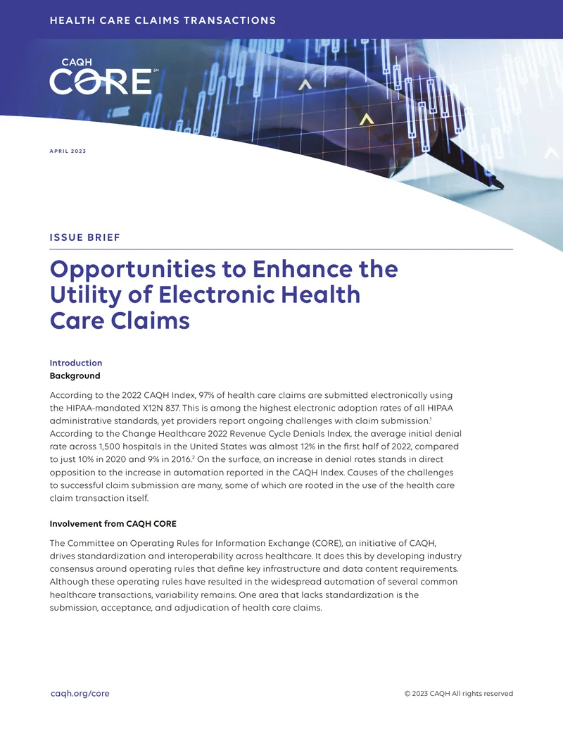 Enhancing Utility of Electronic Health Care Claims
