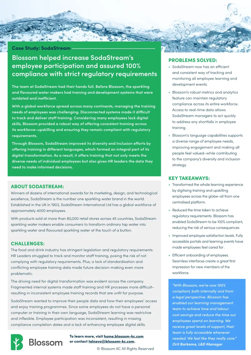 Case Study on SodaStream's Employee Training Transformation