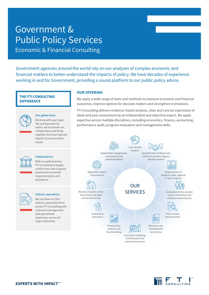 Government and Public Policy Consulting Services