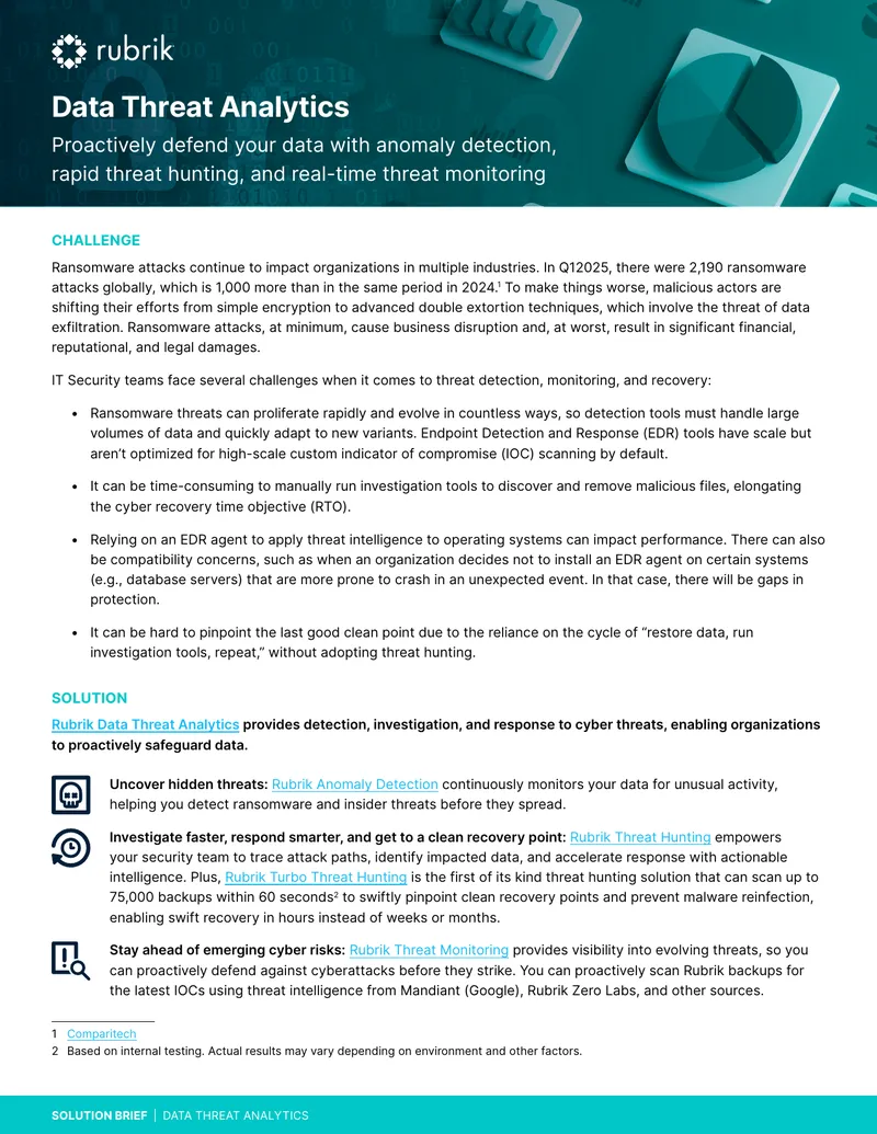 Data Threat Analytics Solution Brief
