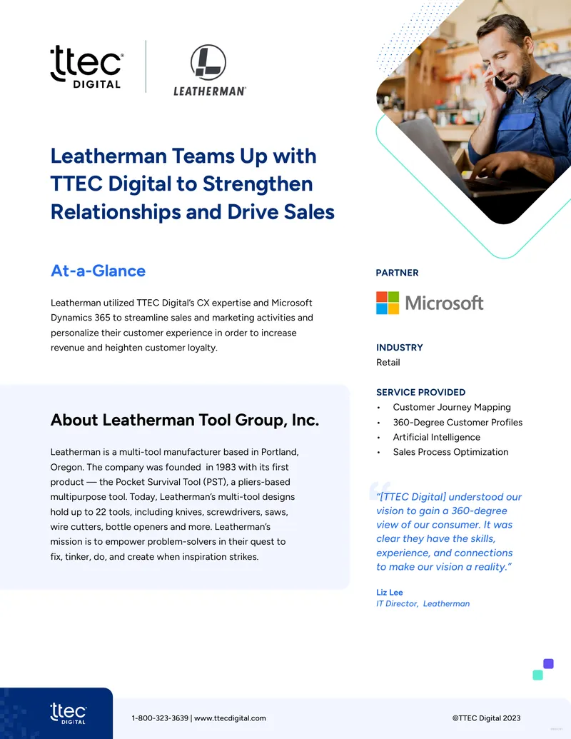 Leatherman and TTEC Digital Partnership Overview