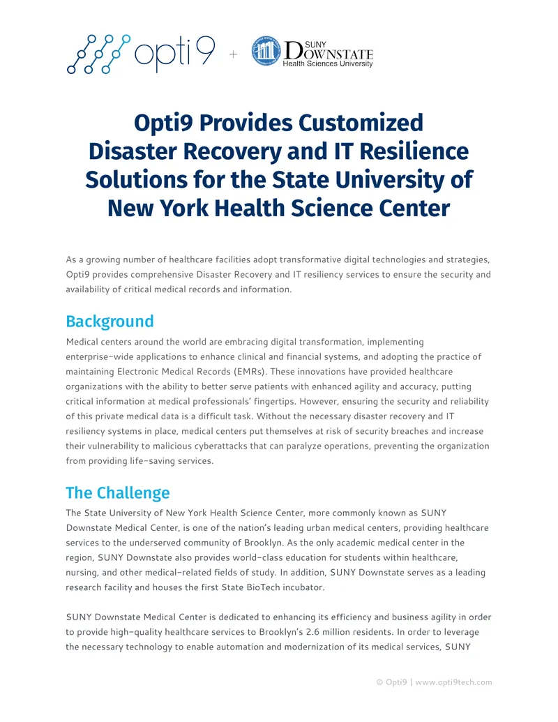 Customized Disaster Recovery Solutions for Healthcare