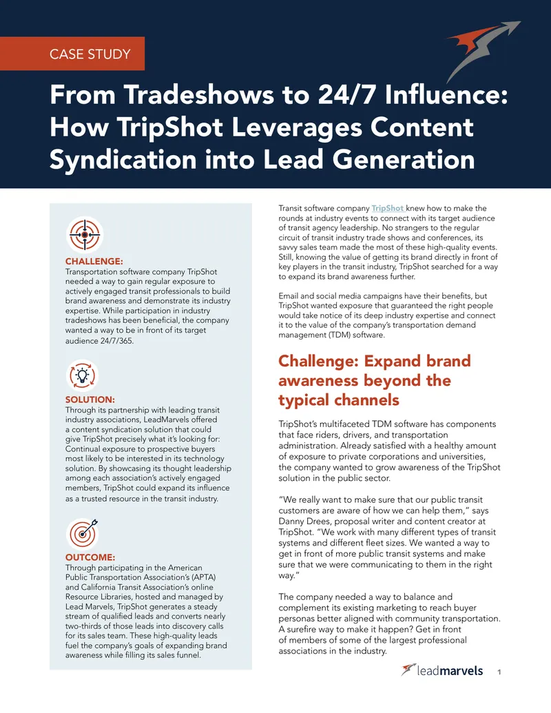 TripShot's Content Syndication for Lead Generation