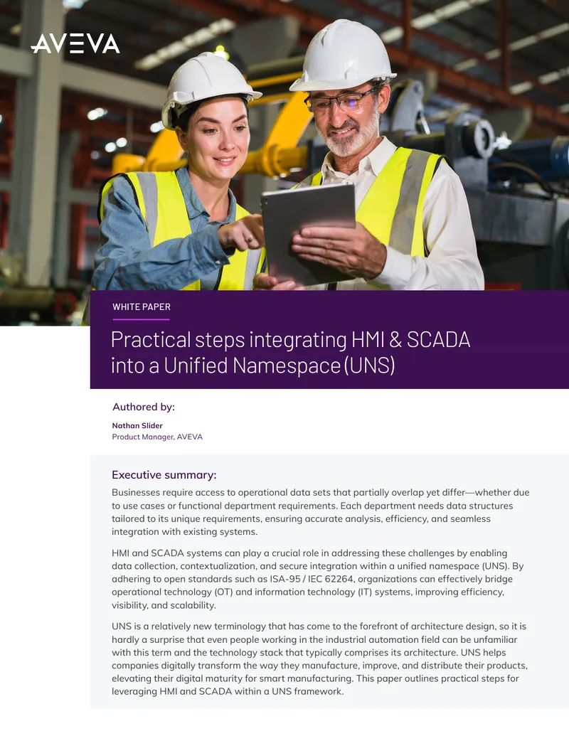 Practical Steps Integrating HMI and SCADA into a Unified Namespace