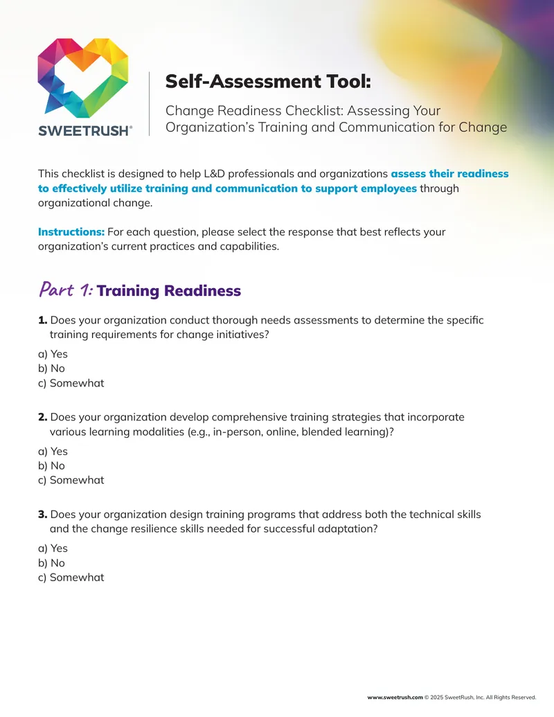 Change Readiness Checklist for Training and Communication