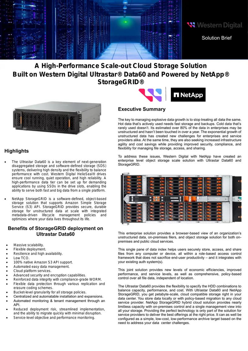 High-Performance Scale-out Cloud Storage Solution