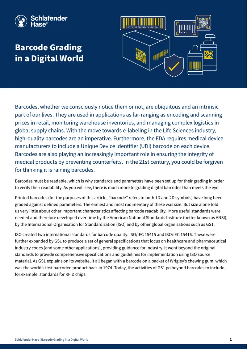 Barcode Grading Standards and Digital Verification