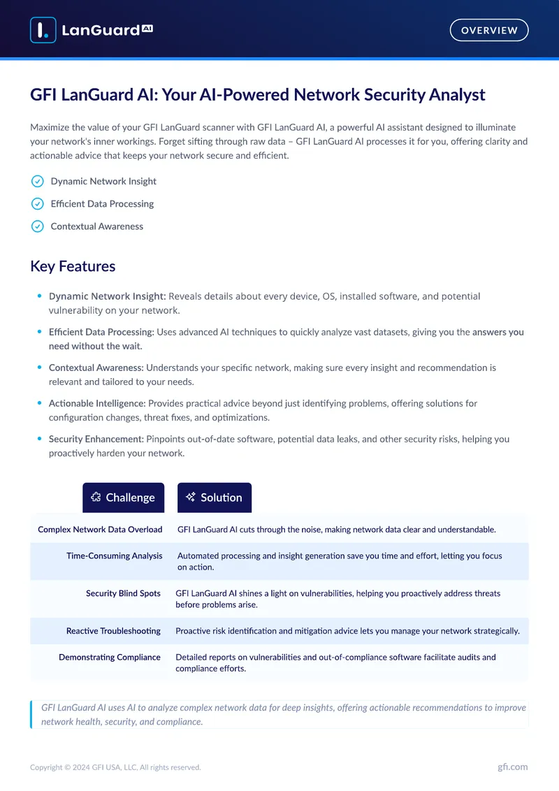 GFI LanGuard AI Network Security Analysis Guide