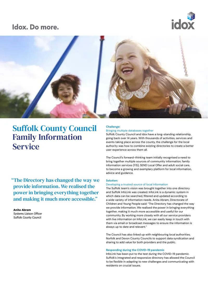 Suffolk County Council Family Information Service Development
