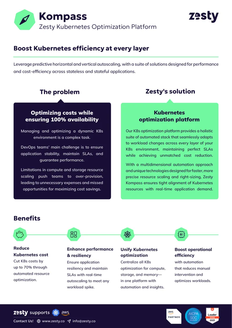 Zesty Kubernetes Optimization Platform Overview