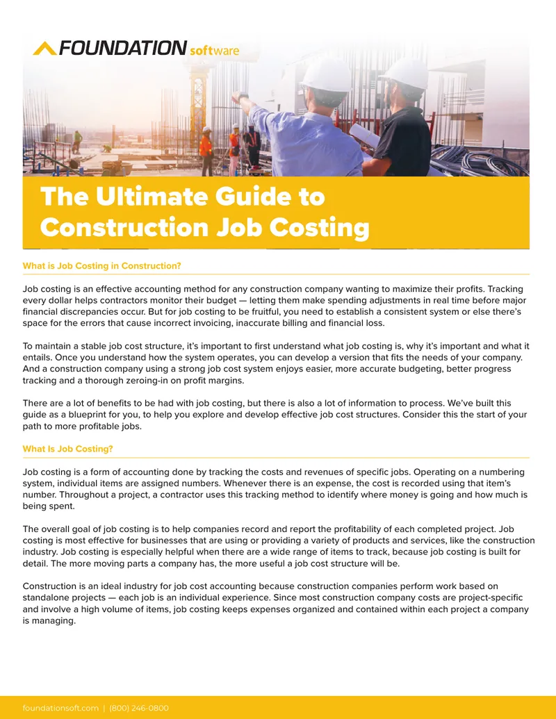 Guide to Job Costing in Construction