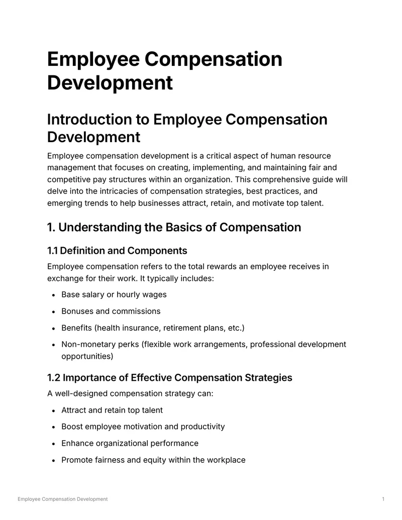 Employee Compensation Development Guide