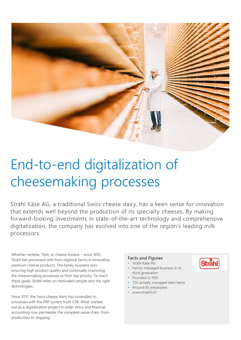 Digitalization Strategies in Cheesemaking Processes