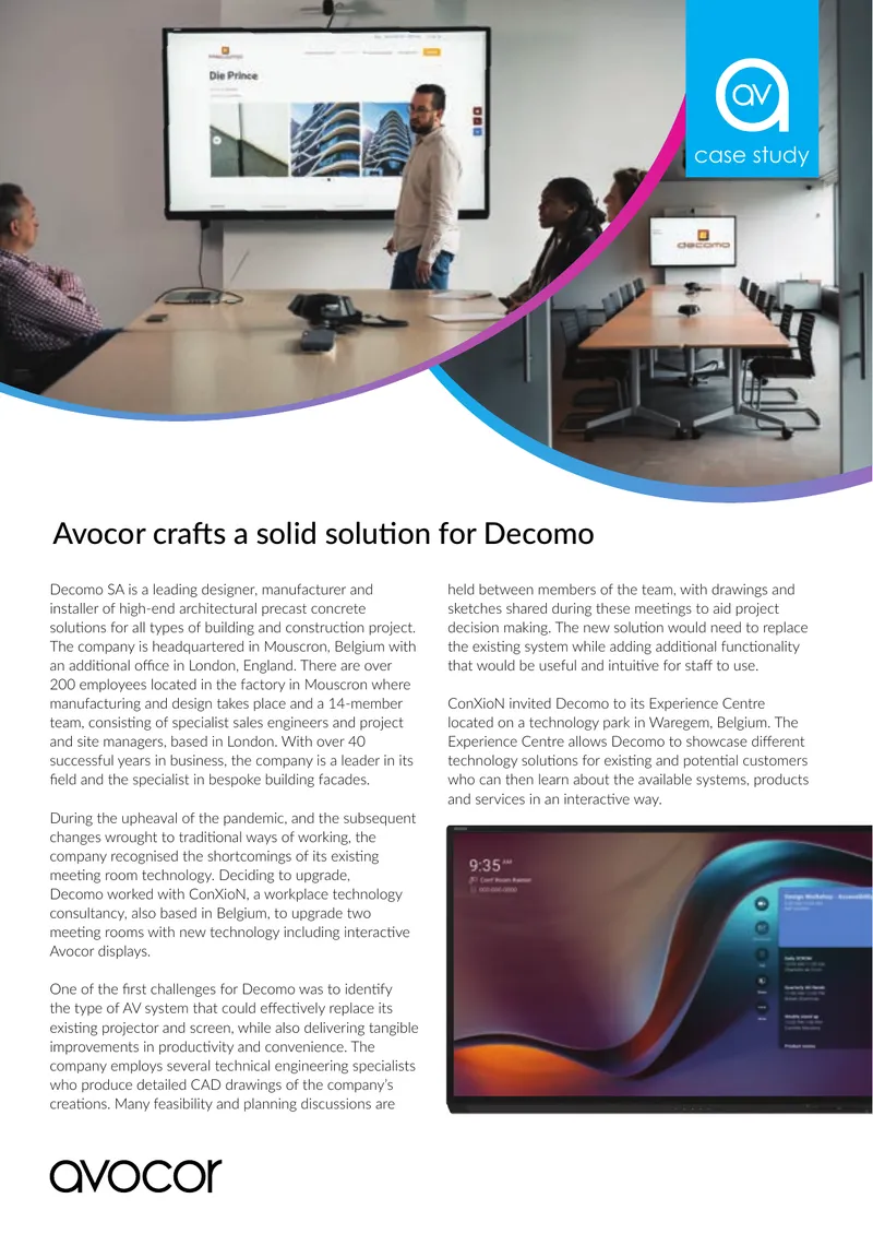 Decomo Case Study on Avocor Display Implementation