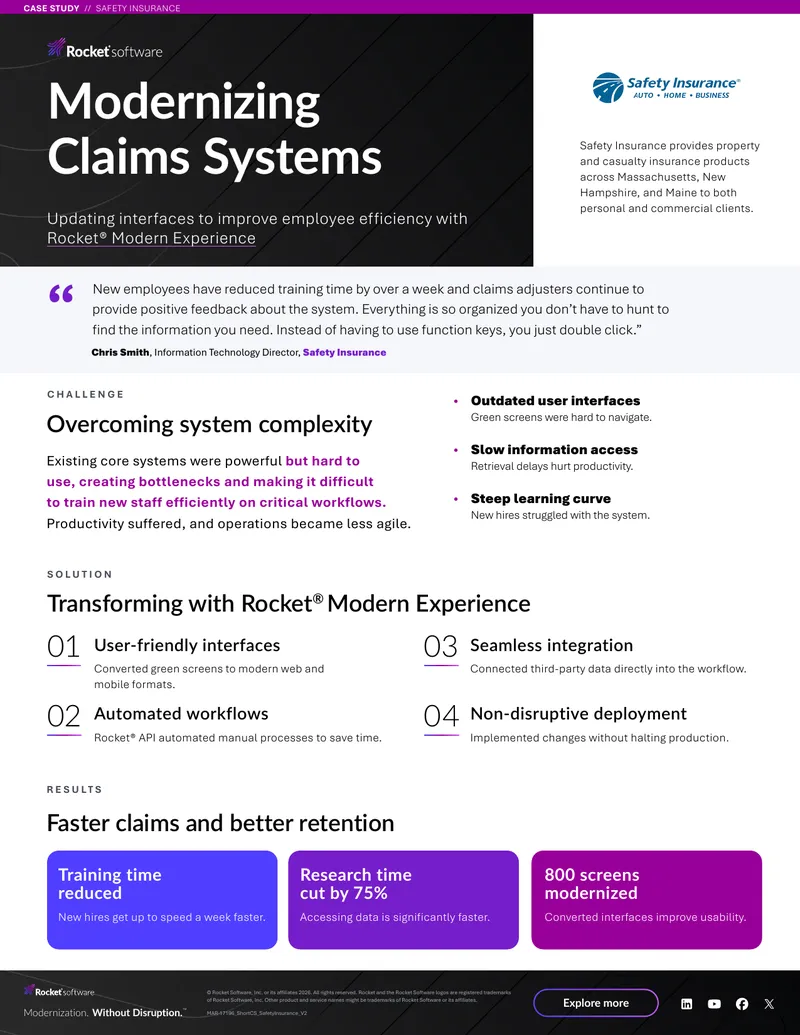 Safety Insurance Claims System Modernization Case Study