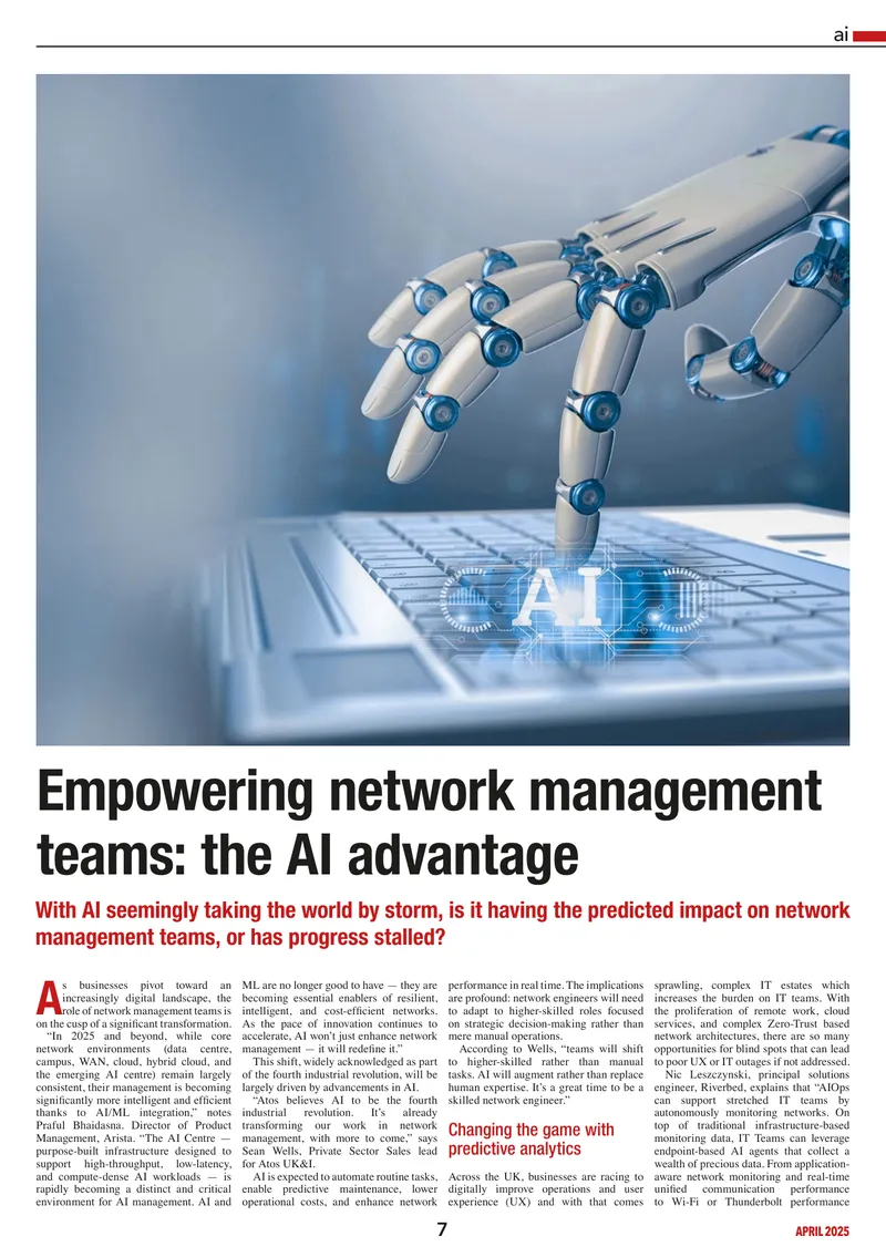 AI Integration in Network Management Practices