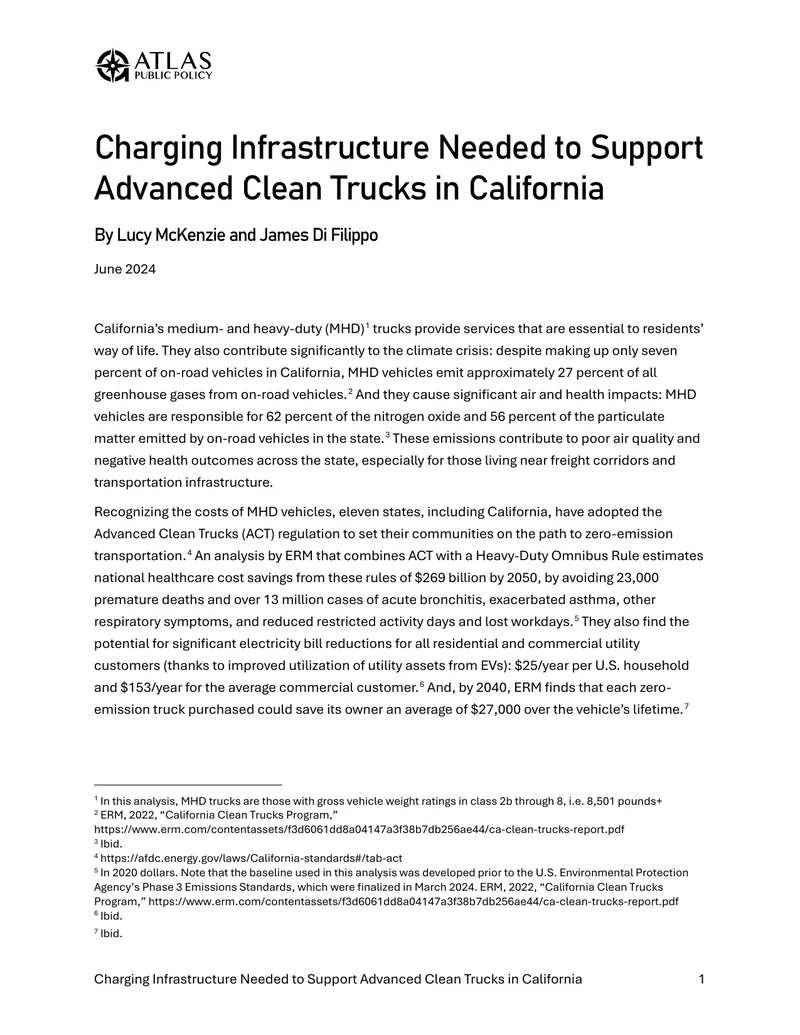Charging Infrastructure for Advanced Clean Trucks in California