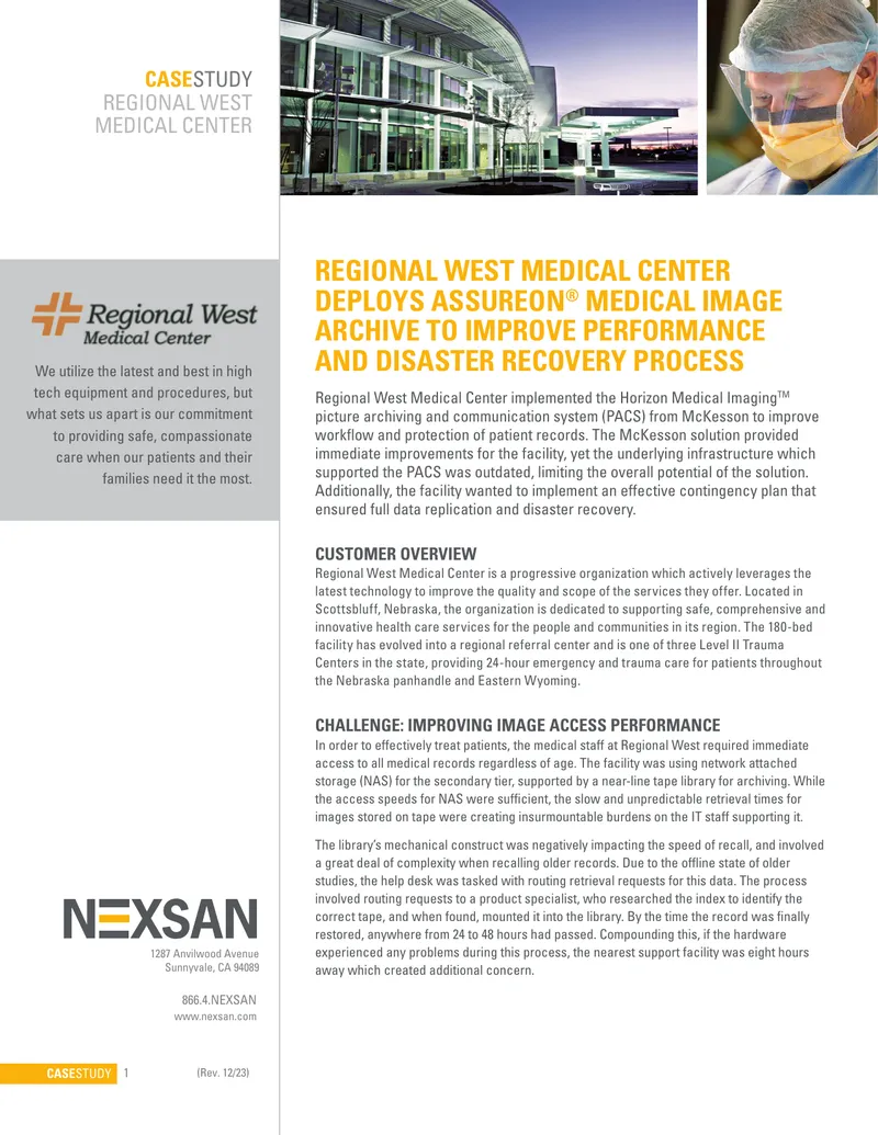 Regional West Medical Center Assureon Medical Image Archive Case Study