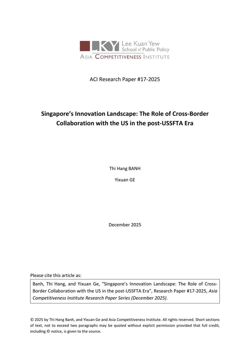 Singapore’s Innovation Landscape and US Collaboration