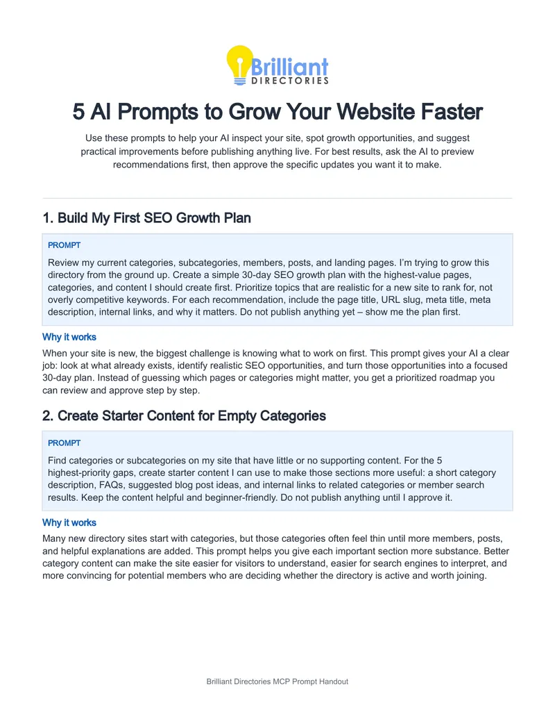 AI Prompts for Website Growth and Improvement