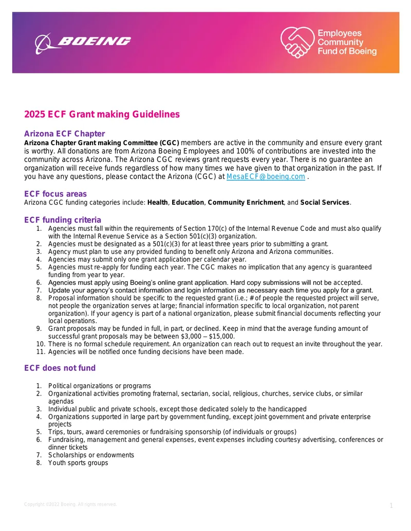 2025 ECF Grant Making Guidelines