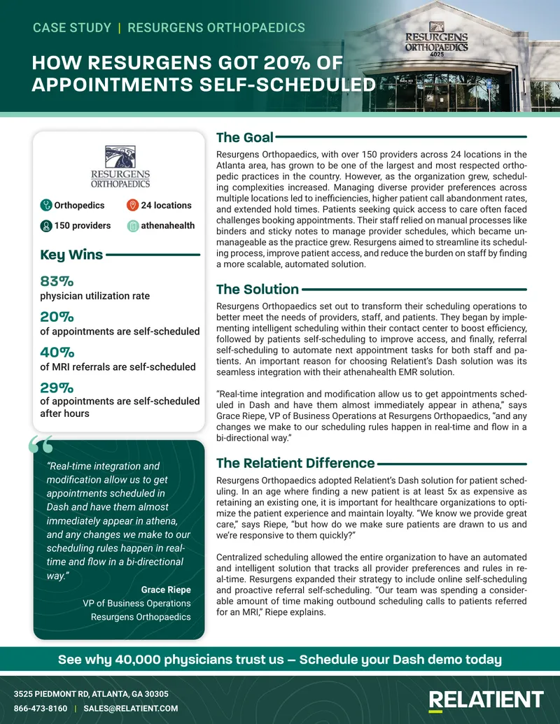 Resurgens Orthopaedics Scheduling Optimization Case Study