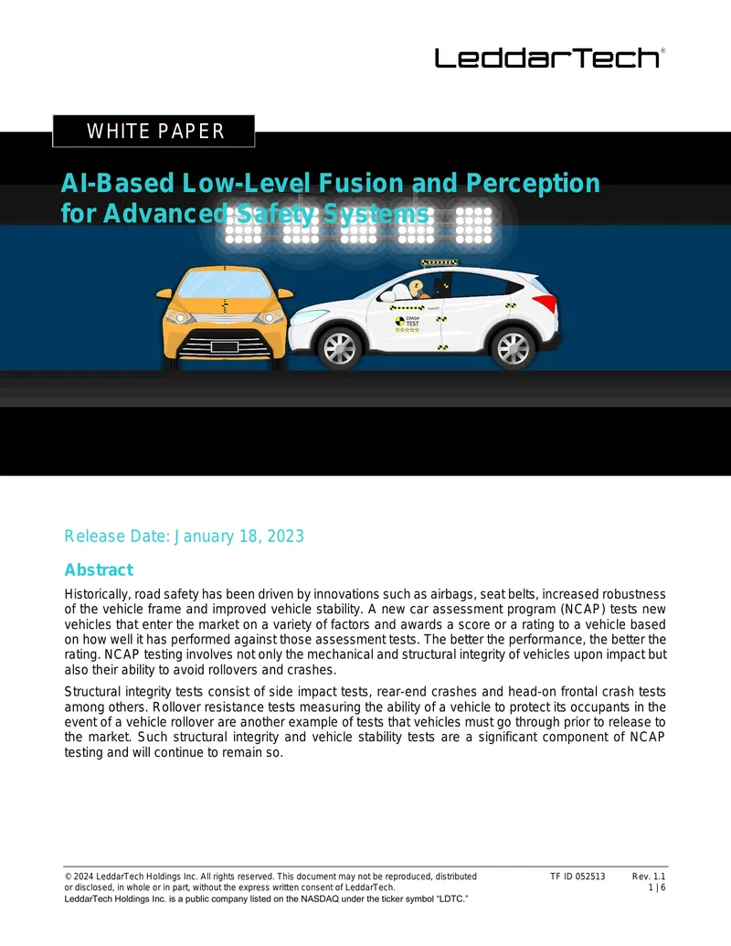 AI-Based Low-Level Fusion and Perception for Advanced Safety Systems