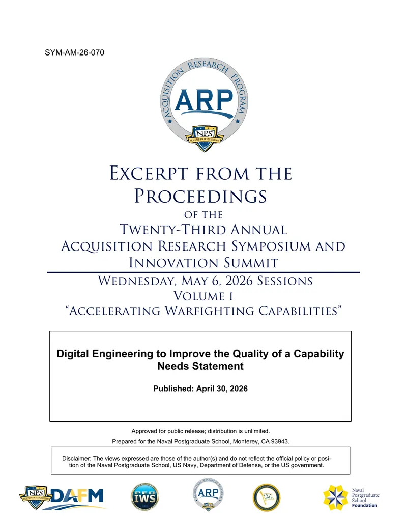 Digital Engineering for Capability Needs Statement Enhancement