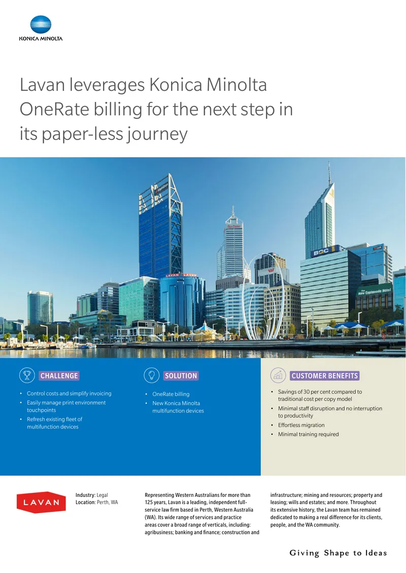 Lavan's Transition to OneRate Billing with Konica Minolta
