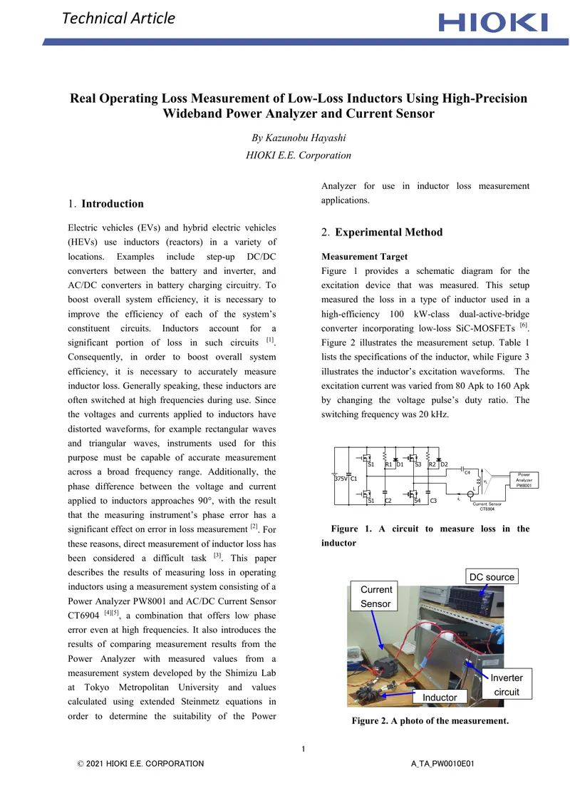 Real Operating Loss Measurement of Low-Loss Inductors