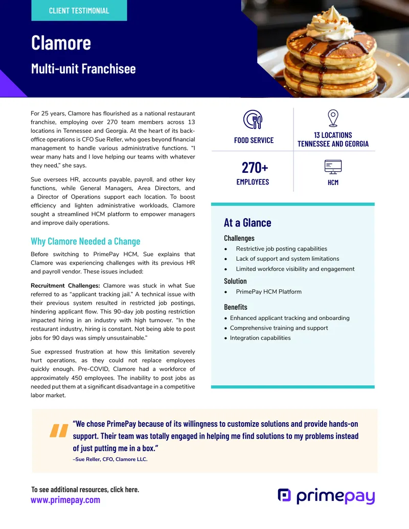 Clamore's Transition to PrimePay HCM Platform