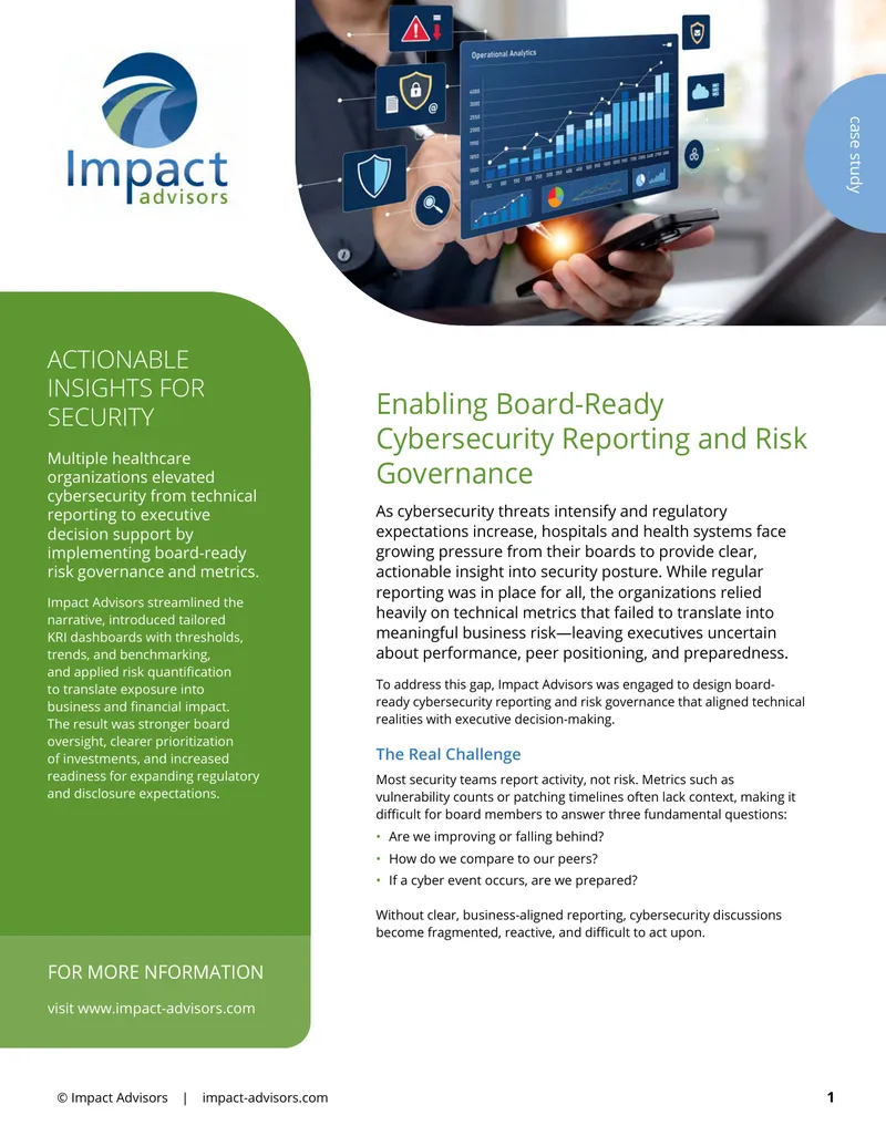 Board-Ready Cybersecurity Reporting and Risk Governance