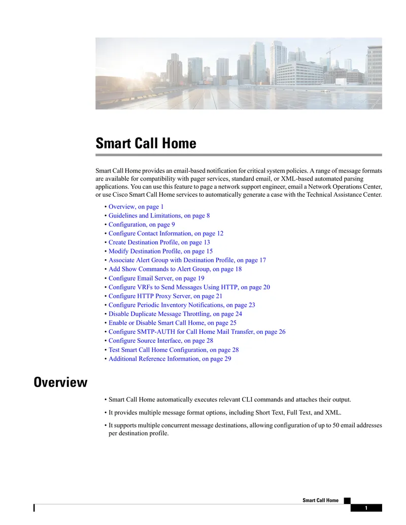 Smart Call Home Configuration and Features Guide