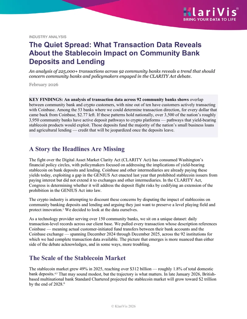 Impact of Stablecoin on Community Bank Transactions