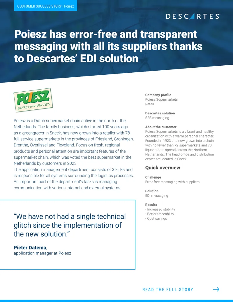 Poiesz Supermarkets EDI Solution Implementation