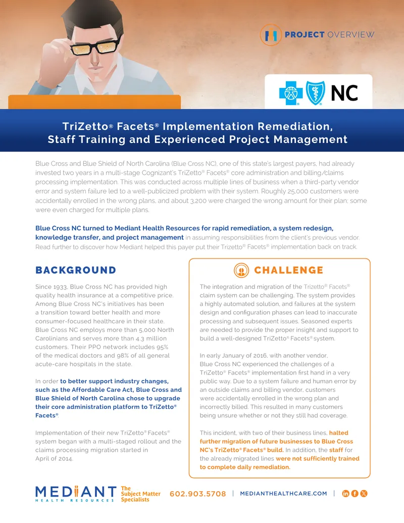 TriZetto Facets Implementation Remediation Case Study