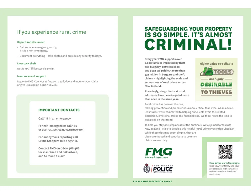 Rural Crime Prevention Checklist and Advice