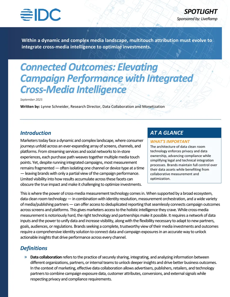 Connected Outcomes: Campaign Performance with Cross-Media Intelligence