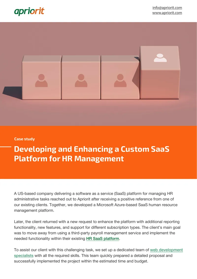 Developing and Enhancing a Custom SaaS Platform for HR Management
