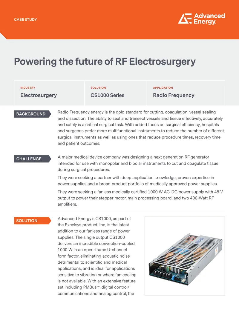 RF Electrosurgery Power Supply Case Study