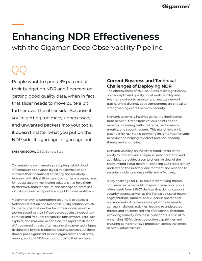Enhancing NDR Effectiveness with Deep Observability
