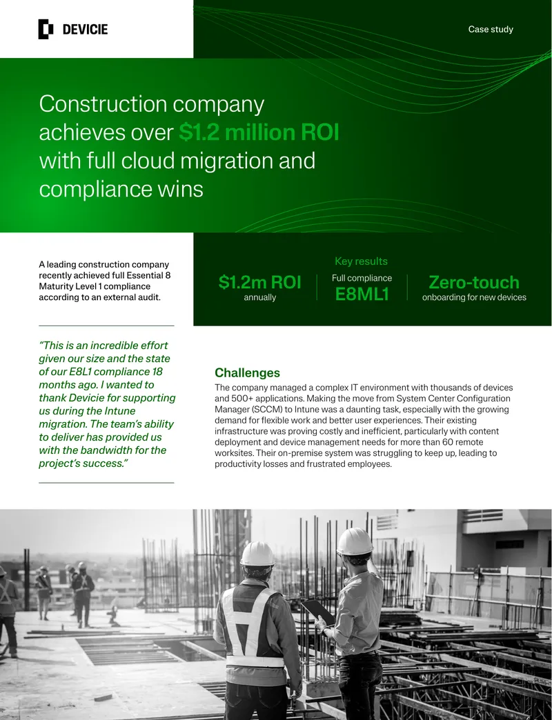 Construction Company Achieves Compliance and ROI