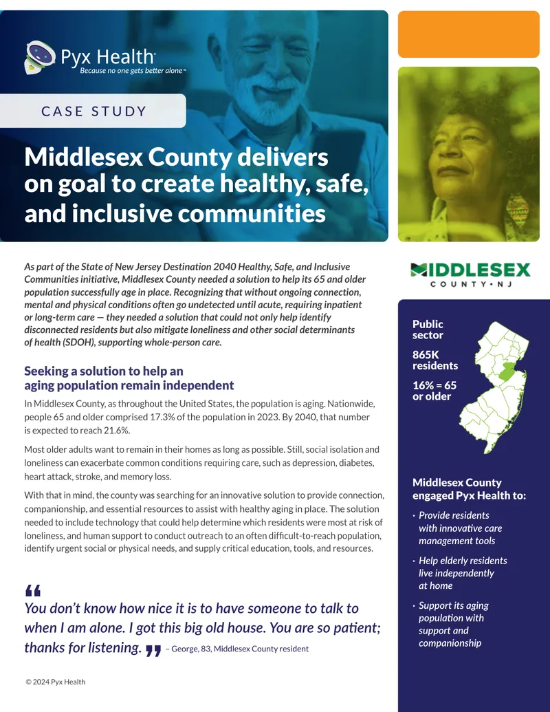 Middlesex County Aging Population Support Case Study