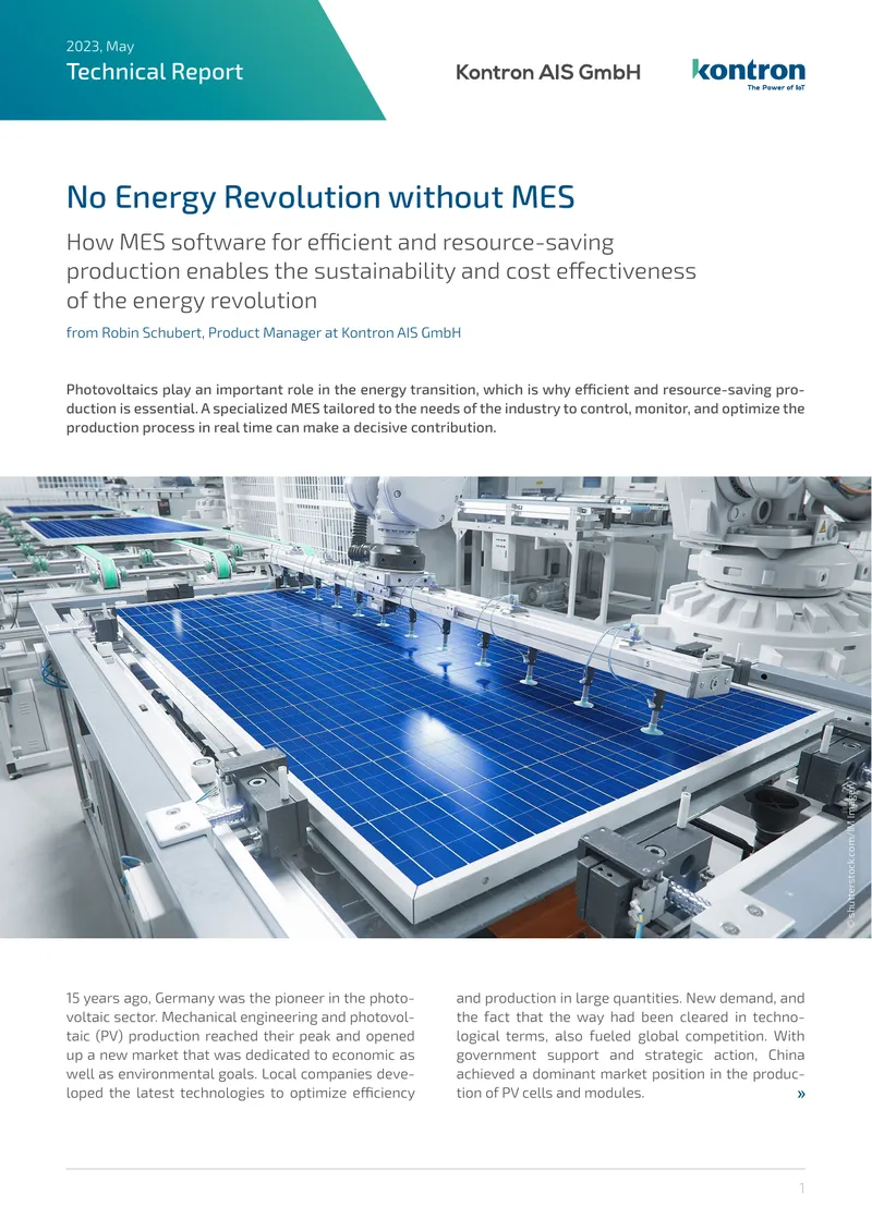 Role of MES in Photovoltaic Production Efficiency
