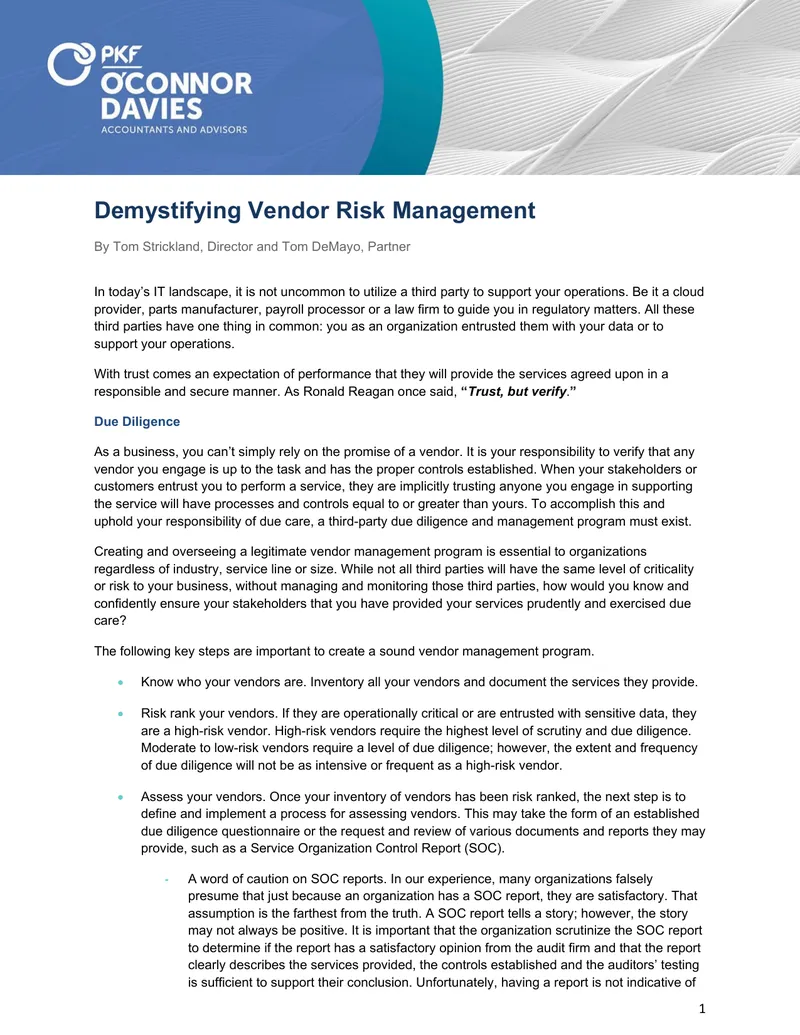 Vendor Risk Management Framework Guide