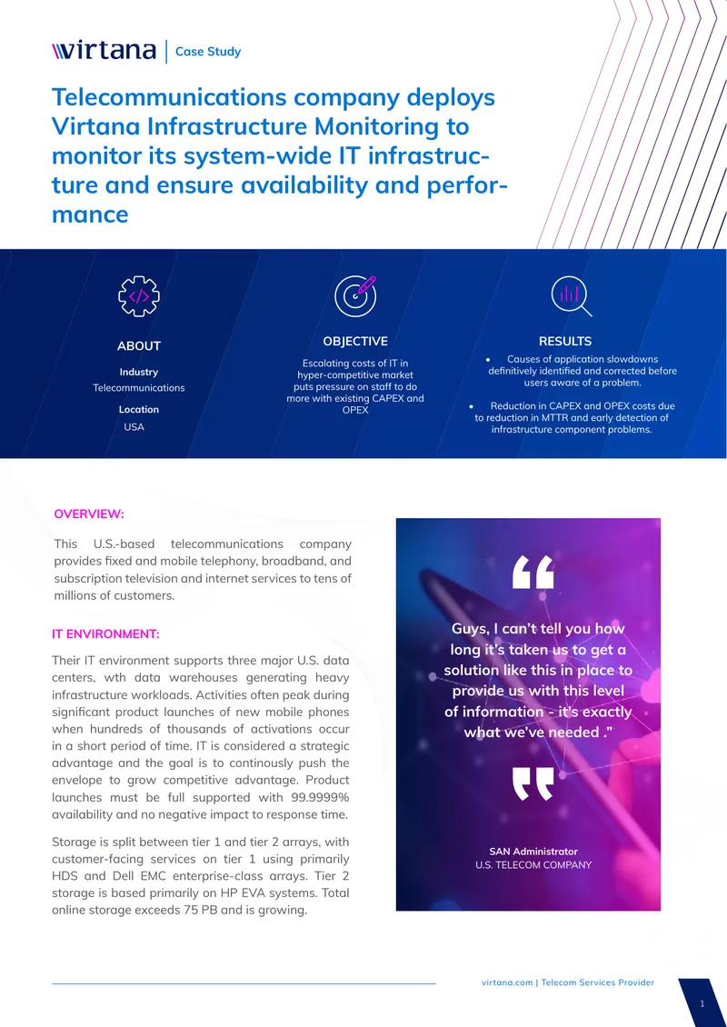 Telecommunications Company Infrastructure Monitoring Case Study