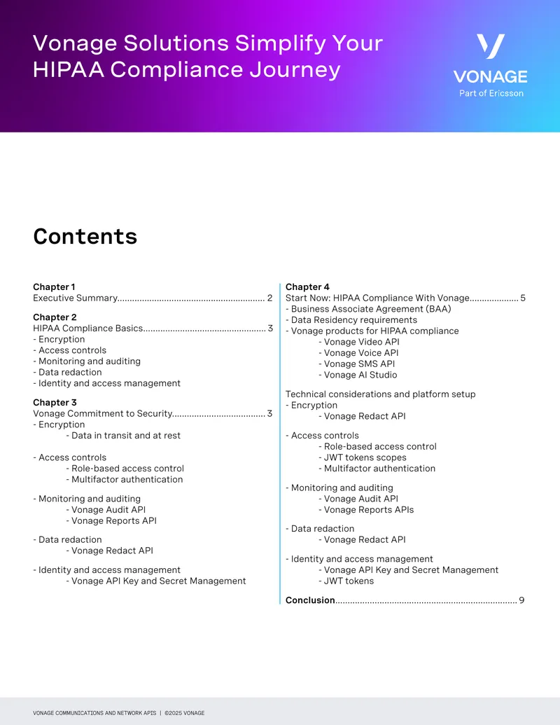 HIPAA Compliance Guide for Vonage Communications