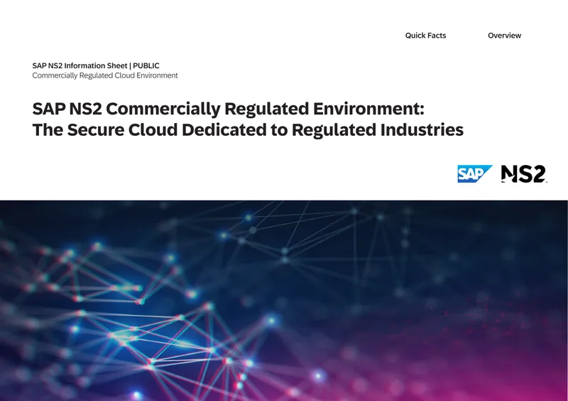 SAP NS2 Commercially Regulated Environment Overview